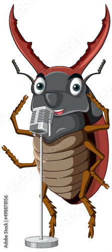 A beetle cartoon character isolated