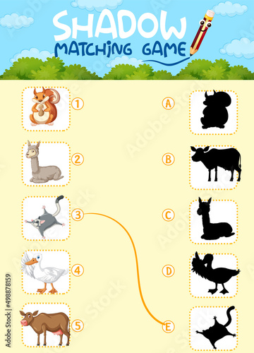 Shadow matching game template