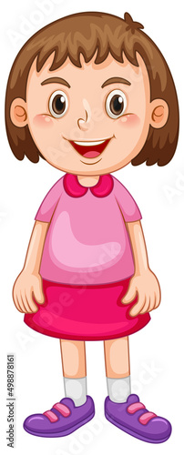 Little girl wearing pink skirt