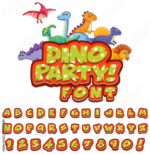 Font design for english alphabets in dinosaur character