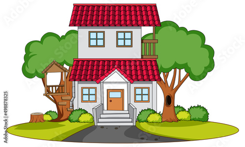 A simple house in nature background