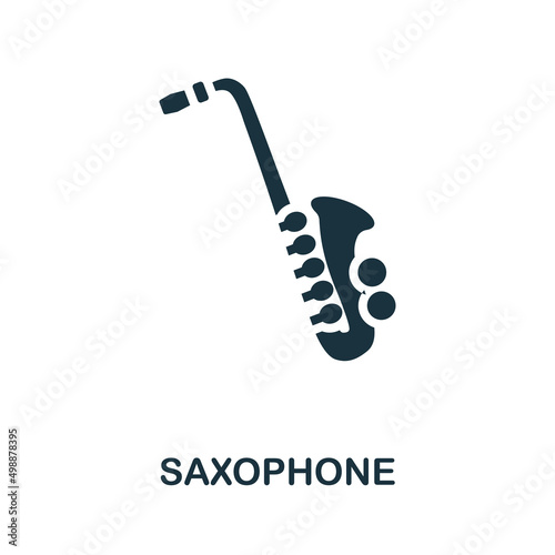 Saxophone icon. Simple element from musical instruments collection. Creative Saxophone icon for web design, templates, infographics and more