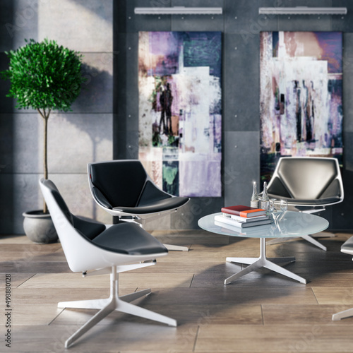 Art Presentation Inside an Office (detail) - 3D Visualization