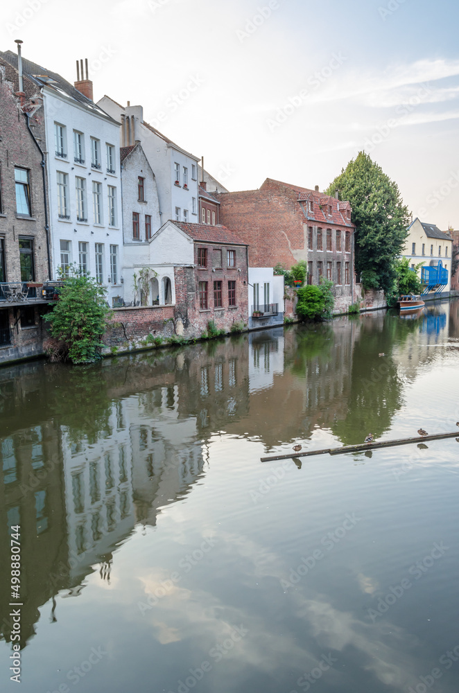 Riverside in the city of Ghent, Belgium