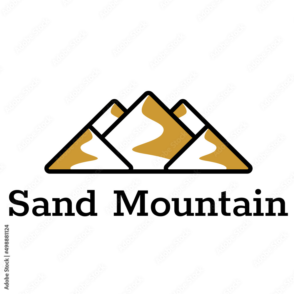 Desert logo design showing a mountain of sand