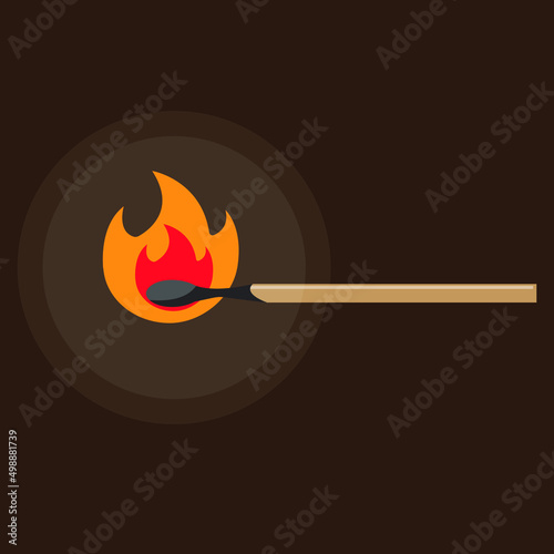 burning match vector illustration