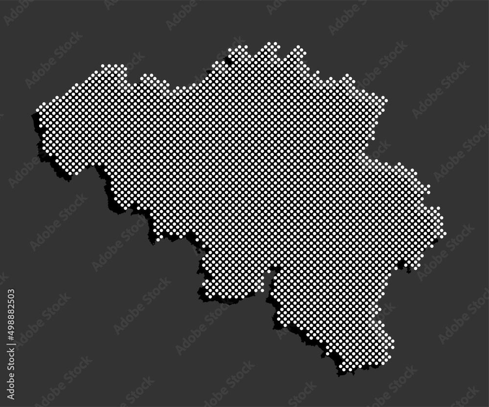 Vector map Belgium from dots, digital template
