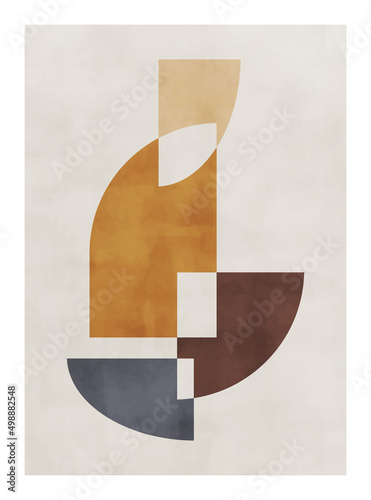 Abstract art,  watercolor geometric background. Design for poster, wall decoration, cover, EPS10 vector template