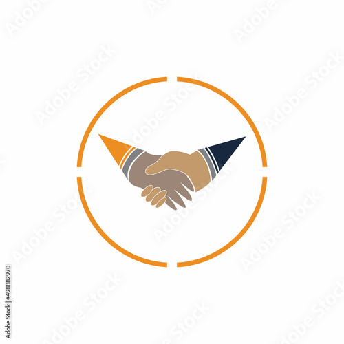 Hand shake icon vector background