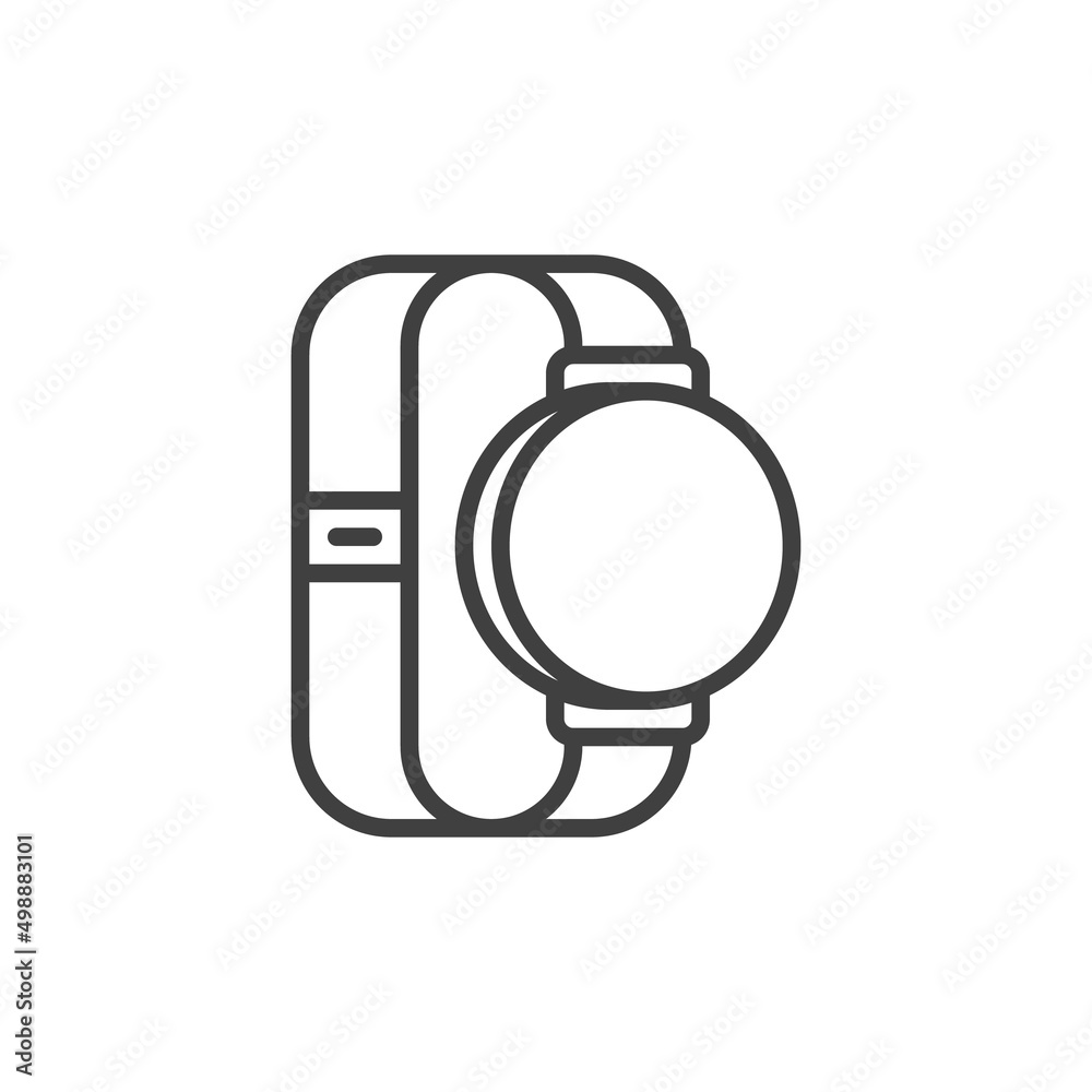 Round smartwatch line icon Round smartwatch line icon