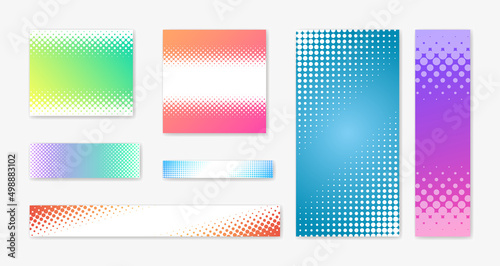 ドットグラデーションのバナーセット