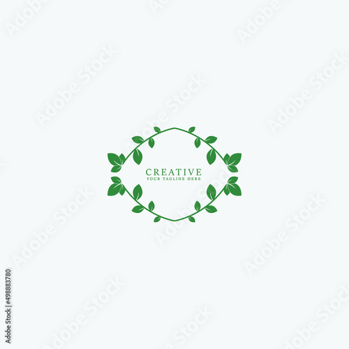 Leaf logo vector graphic sign