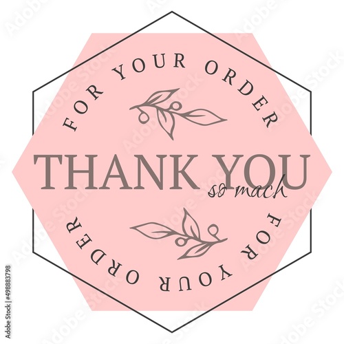 Thank you for your order. Vintage vector thank you handwritten inscription. hand drawn lettering. Thank you calligraphy. Thank you card. Vector illustration.