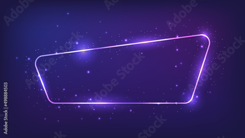 Neon frame with shining effects and sparkles