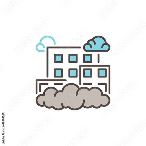 Smog or Smoke Fog in City vector Air Pollution modern icon