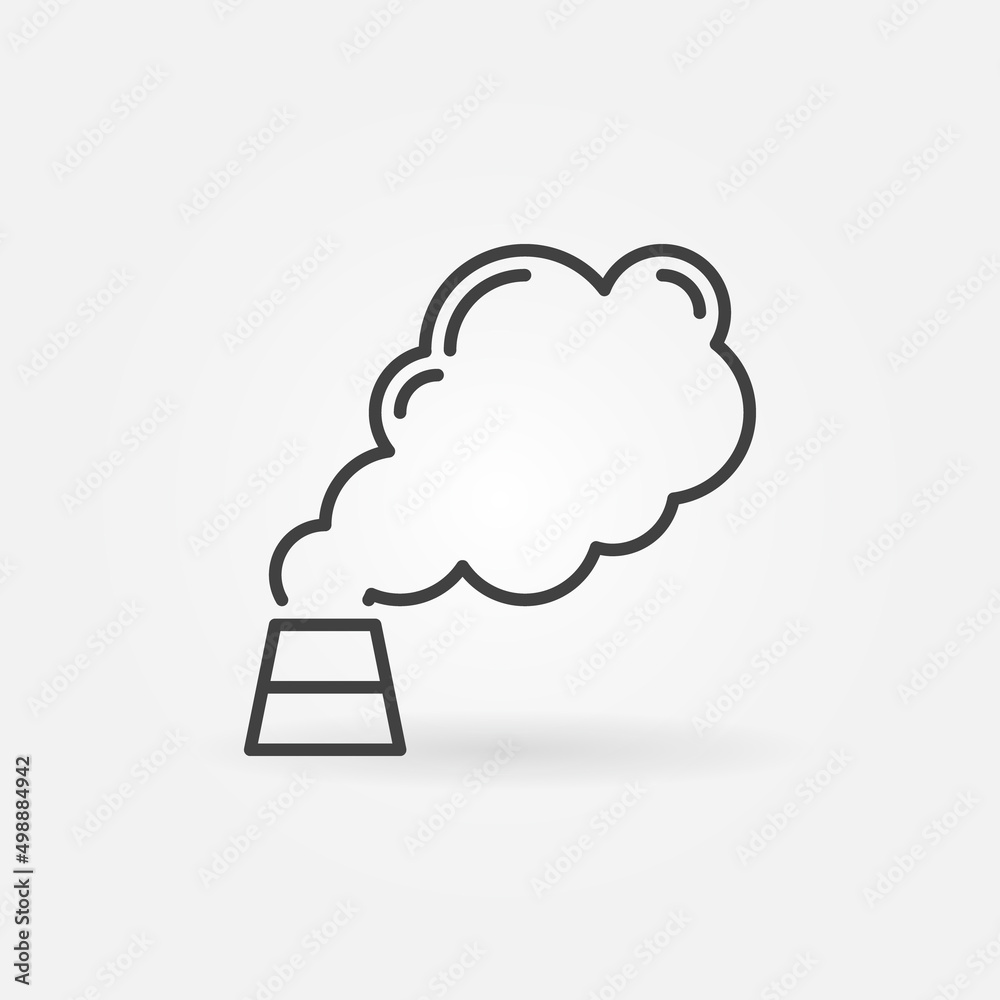 Factory Smoke linear vector Air Pollution concept icon Factory Smoke linear vector Air Pollution concept icon