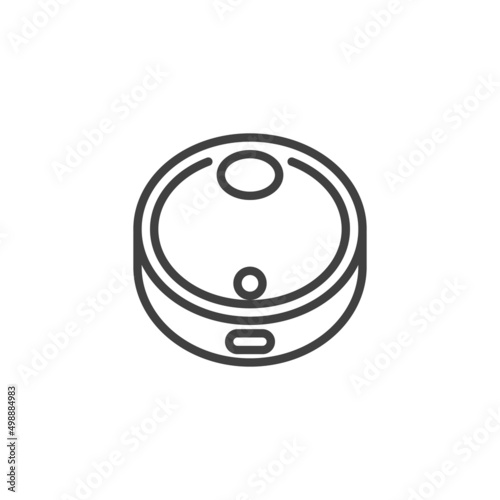 Robot vacuum cleaner line icon