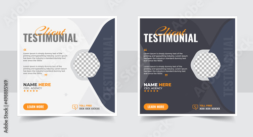 Customer feedback review or testimonial social media post template
