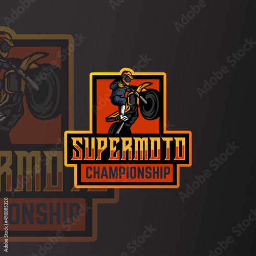 Supermoto championship mascot logo template