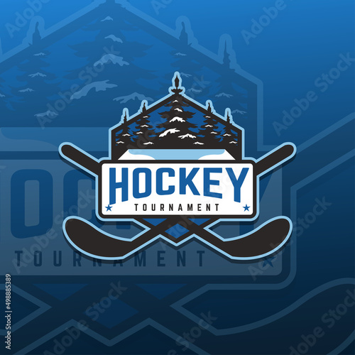 Hockey tournament modern logo vector