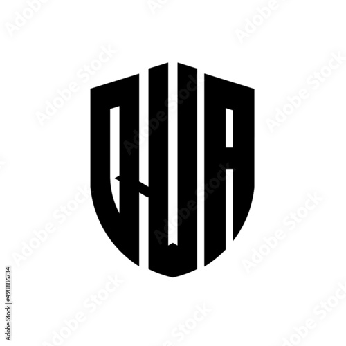 QWA letter logo design. QWA modern letter logo with black background. QWA creative  letter logo. simple and modern letter logo. vector logo modern alphabet font overlap style. Initial letters QWA  photo