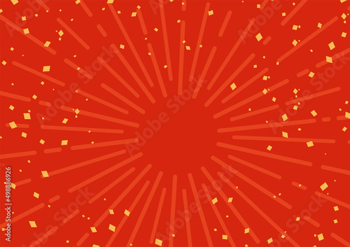 サンバーストの集中線背景（赤）