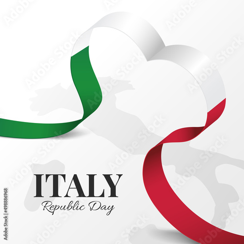 Vector Illustration of Republic Day Italy. Ribbon
