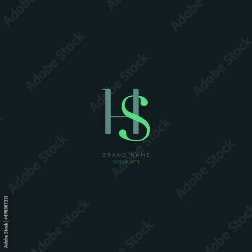 Initial letter HS minimal vector icon