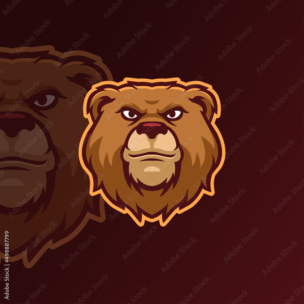 Bear head mascot modern logo template Bear head mascot modern logo template