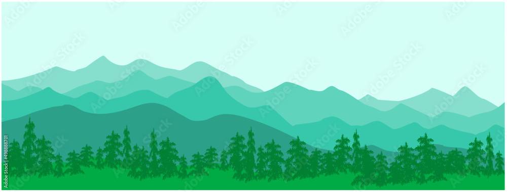mountain ridge with forest landscape