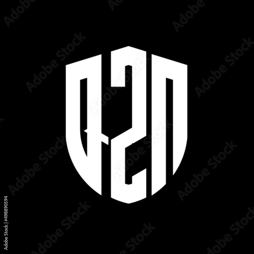 QZN letter logo design. QZN modern letter logo with black background. QZN creative  letter logo. simple and modern letter logo. vector logo modern alphabet font overlap style. Initial letters QZN  photo