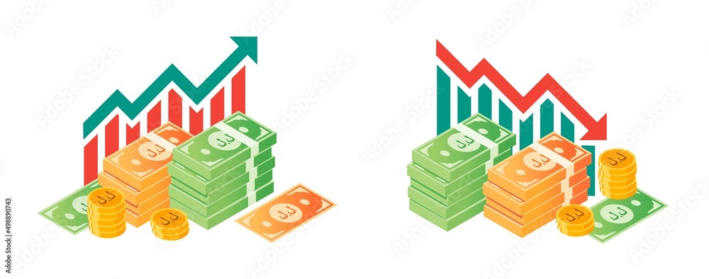 Lebanese Pound Fluctuation with Money Bundle Illustrations