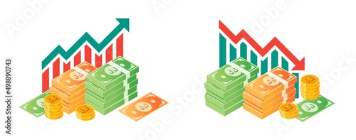 Lebanese Pound Fluctuation with Money Bundle Illustrations