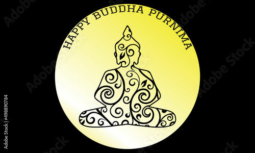 Happy Buddha Purnima Vector Illustration 