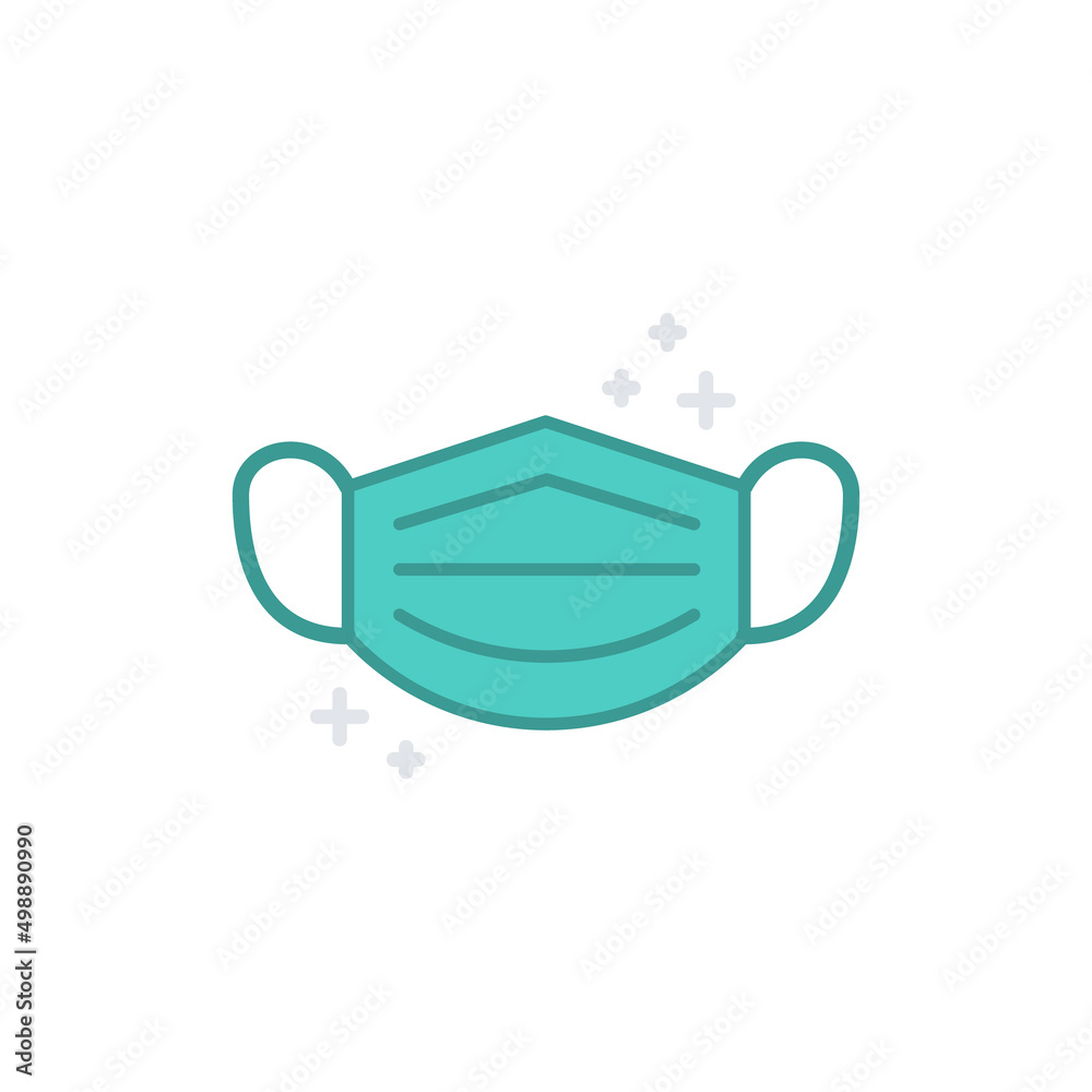 Simple Hygiene mask Flat icon, Vector. Simple Hygiene mask Flat icon, Vector.