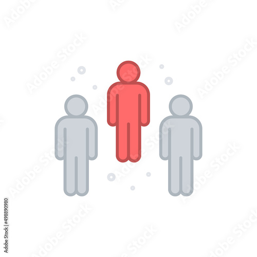 Group of People Flat icon at the time of the virus outbreak, Vector.