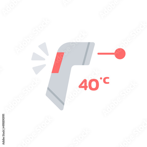 Digital infrared thermometer Flat icon, Vector.