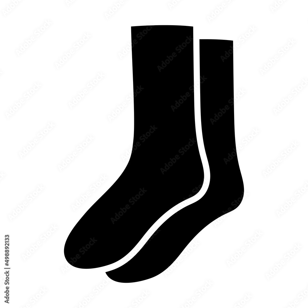Socks icon. Pair warm socks, clothes accessory.