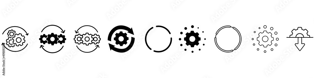 Loading icon vector set. download illustration sign collection. upload symbol or logo.