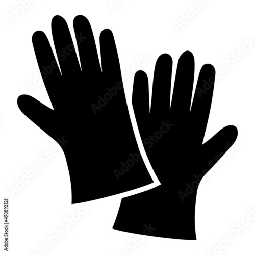 Protective rubber gloves icon. Medical gloves. Vector illustration