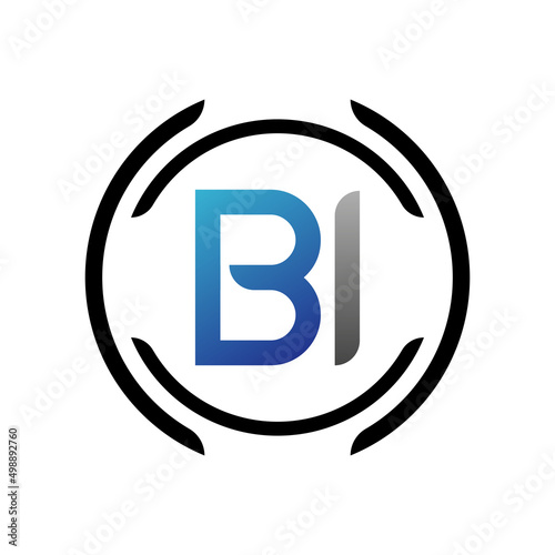 Initial BI letter Logo Design vector Template. Abstract BI Letter logo Design.
