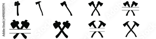 Axe icon vector set. forester illustration sign collection. chop wood symbol or logo.