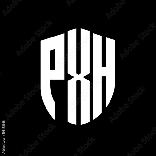 PXH letter logo design. PXH modern letter logo with black background. PXH creative  letter logo. simple and modern letter logo. vector logo modern alphabet font overlap style. Initial letters PXH  photo