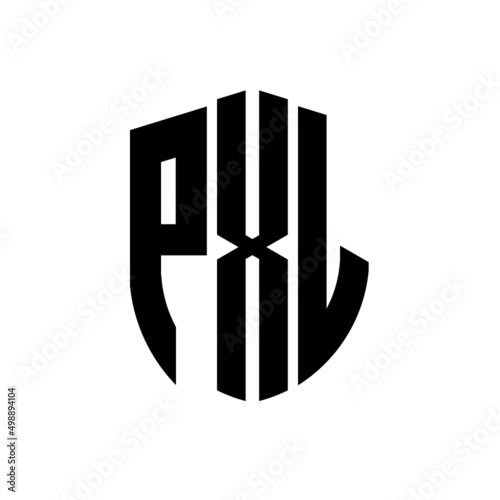 PXL letter logo design. PXL modern letter logo with black background. PXL creative  letter logo. simple and modern letter logo. vector logo modern alphabet font overlap style. Initial letters PXL  photo