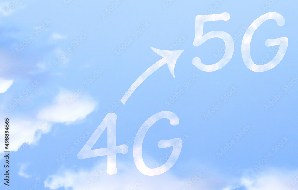 5G wireless communication concept on sky background. 5G wireless communication concept on sky background.