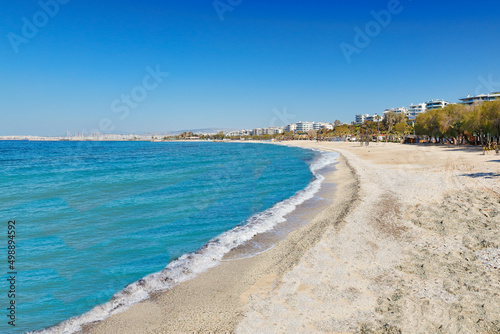 The Costa del Sol beach and Kalamaki beach near Athens, Greece