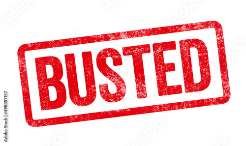 Red stamp on a white background - Busted