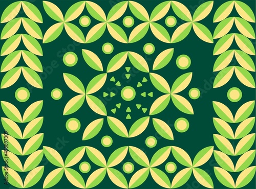 Colorful geometric abstract background in yellow-green color. Modern mesh flyer with geometric shapes, graphics. geometric grid banner bright presentation illustration.
