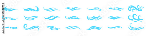 Blue waves icon vector set. Wave illustration sign collection. ocean symbol. water logo. photo