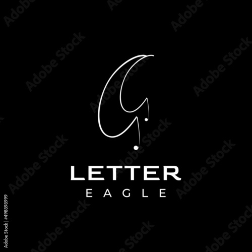 dynamic letter g eagle clever monogram corporate logo design